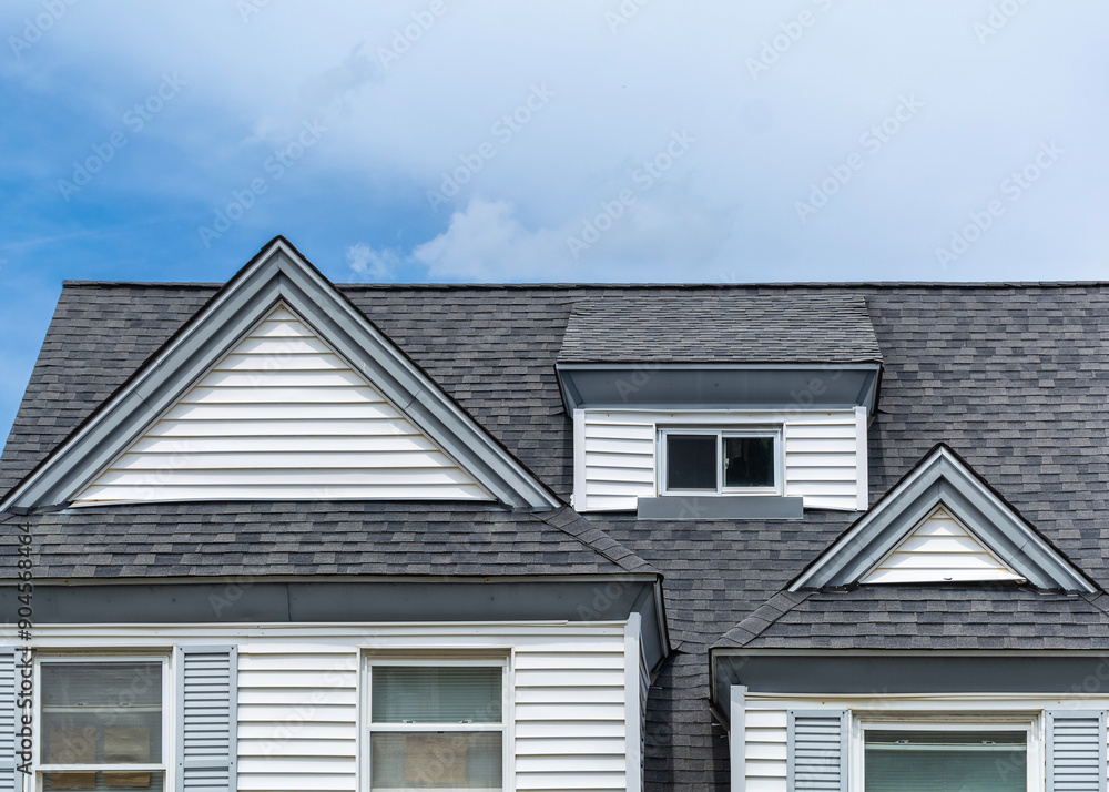 House Exterior Featuring Gables and Dormer Window in Brighton, Massachusetts, USA House Exterior Featuring Gables and Dormer Window in Brighton, Massachusetts, USA