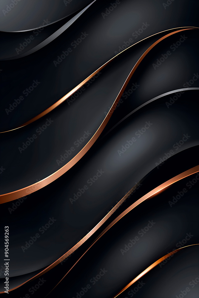 Obraz premium A black and gold design with a wavy pattern
