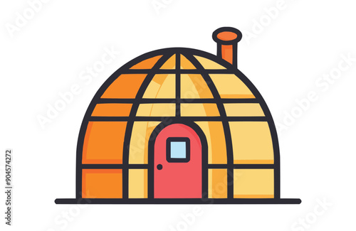 Igloo icon isolated on white background. Beautiful color igloo icon.
