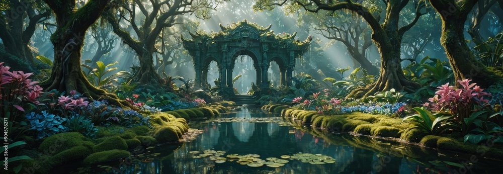 Ancient Ruins in a Lush Jungle. Ancient Ruins in a Lush Jungle.