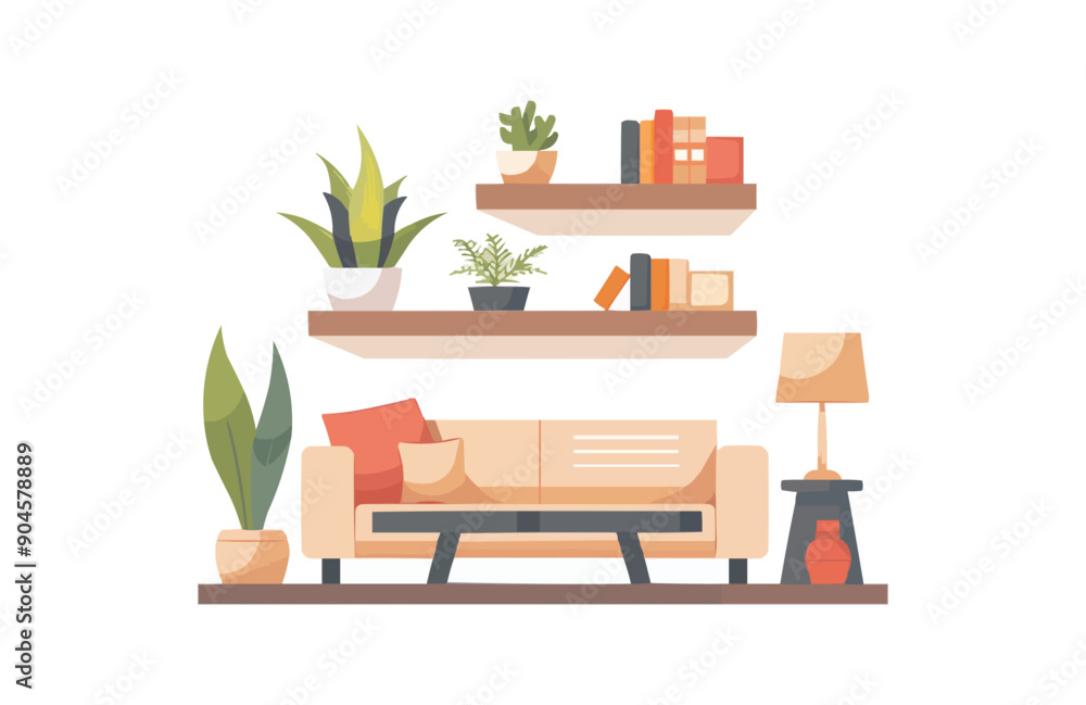 Living room icon isolated on white background. Beautiful color living room icon. Living room icon isolated on white background. Beautiful color living room icon.