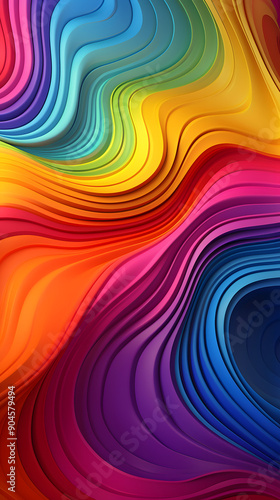 Digital rainbow flowing geometric abstract graphic poster background