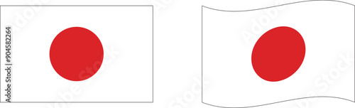 日本の国旗のイラストセット