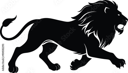 Wallpaper Mural Silhouette of a running lion animal illustration Torontodigital.ca