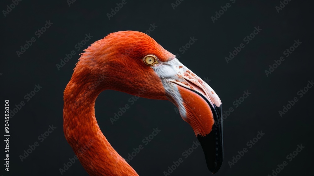 Fototapeta premium Flamingo in profile generative ai