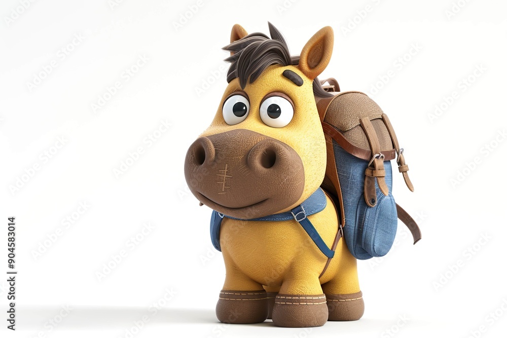 Obraz premium Little Horse with a backpack