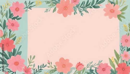 frame with flowers
