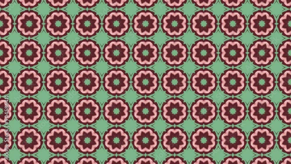 Kaleidoscope seamless looped patterns motion graphics background.