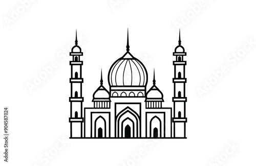 Wallpaper Mural Mosque icon isolated on white background. Beautiful Mosque icon. Torontodigital.ca
