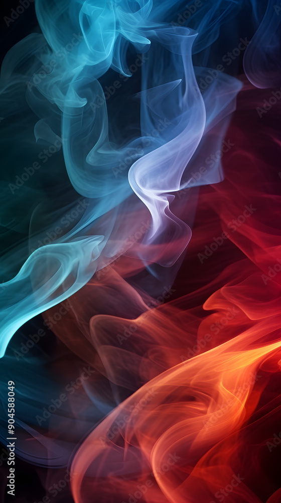 Obraz premium Digital powder color smoke abstract graphic poster background