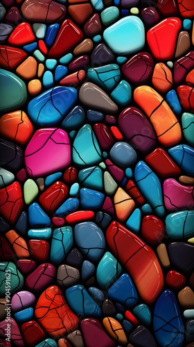 Stained glass mosaic gem abstract graphic poster background