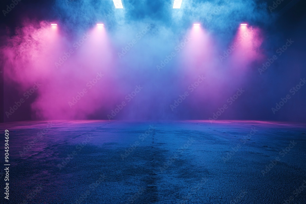 A dark empty street, dark blue background, an empty dark scene, neon light, spotlights The asphalt floor and studio room with smoke float up the interior , ai A dark empty street, dark blue background, an empty dark scene, neon light, spotlights The asphalt floor and studio room with smoke float up the interior , ai
