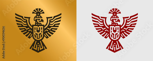 Bild auf Leinwand Eagle emblem coat of arms modern vector design geometric open wings
