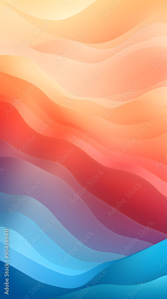 Fototapeta premium Digital rainbow wavy mountains abstract graphic poster background