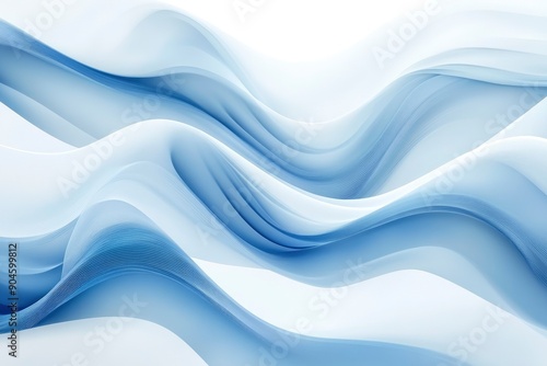 Elegant blue wave pattern on a simple white surface. Premium wave background for banners, posters or wallpaper , ai