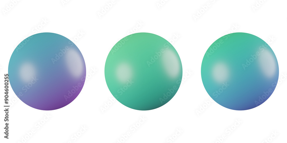 Fototapeta premium set of 3D Sphere, 3d icon illustration, transparent background