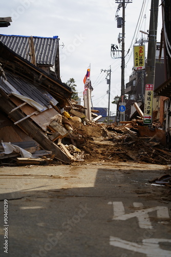 能登半島地震の火災で焼けた場所　輪島