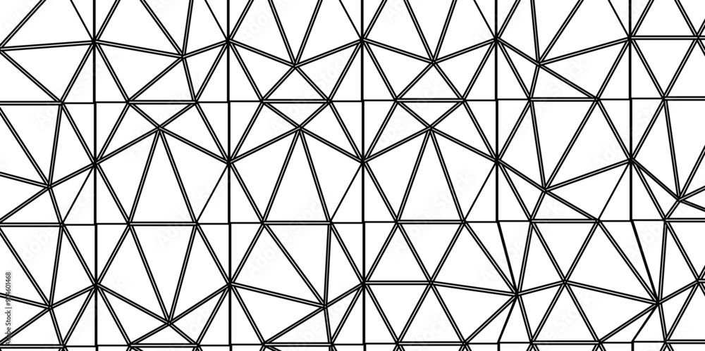 Fototapeta premium Seamless pattern with polygons and circles background, creative design templates. Stylish monochrome background design. Black and white geometrical hexagons background for fabric, textile, design,