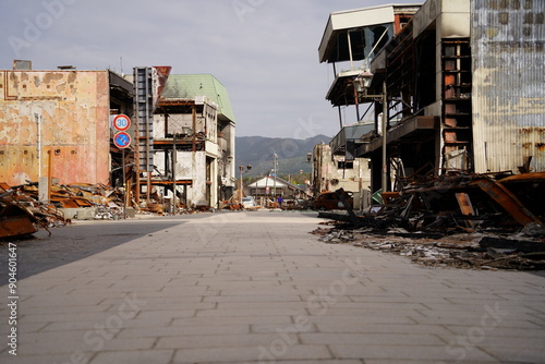 能登半島地震の火災で焼けた場所　輪島
