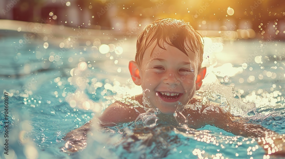 Pool swimming splashing playing boy Happy caucasian children childhood little lifestyle happiness smile smiling joy fun swim swimmer water park sea ocean. copy space for text. Pool swimming splashing playing boy Happy caucasian children childhood little lifestyle happiness smile smiling joy fun swim swimmer water park sea ocean. copy space for text.