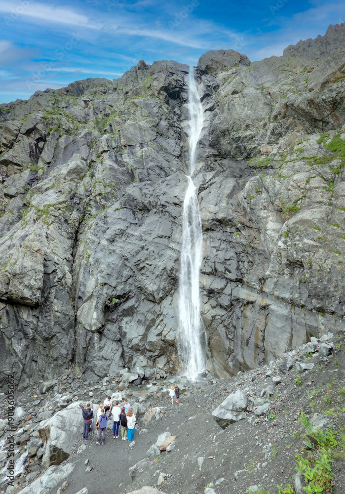 waterfall in the mountains