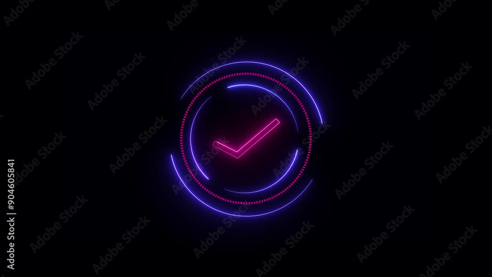 Check the neon animation icon inside a neon circle. Check the neon animation icon inside a neon circle.