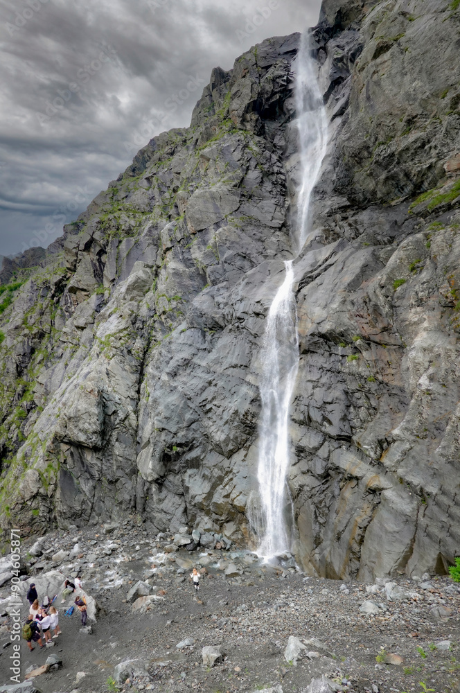 waterfall in the mountains