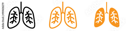Clear Asthma Icon for Respiratory Health and Medical Projects in Healthcare Designs