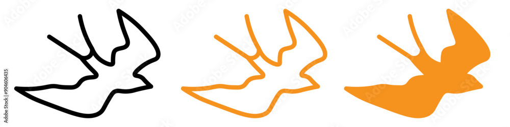Barn Swallow Icon Set Bird Illustrations for Ornithology and Nature Projects Barn Swallow Icon Set Bird Illustrations for Ornithology and Nature Projects
