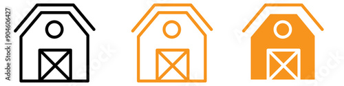 Barn Farm Icon Set Rustic Farmhouse Illustrations for Agricultural and Rural Projects