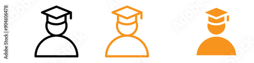 Graduation Icon Set Scholarly Success Illustrations for Academic and Educational Projects