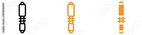 Damper Icon Set Vibration Control Illustrations for Engineering and Machinery