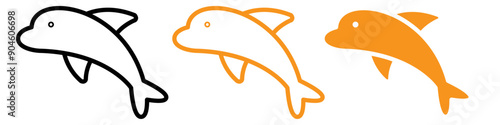 Dolphin Icon Set Marine Animal Illustrations for Ocean and Wildlife Projects