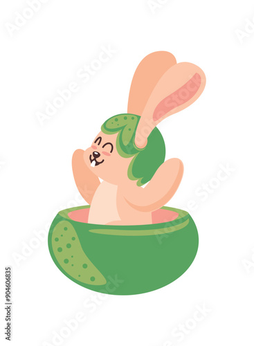 cute bunny in a fruit cartoon