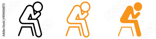Helpless Human Icon Set Despair and Assistance Illustrations for Social Awareness