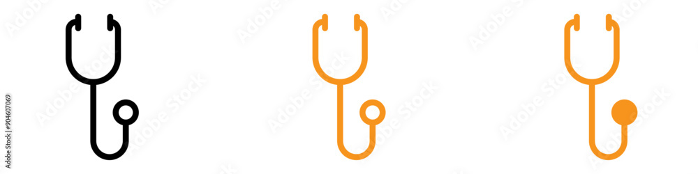 Stethoscope Icon Set Medical Device Illustrations for Healthcare and Examination Stethoscope Icon Set Medical Device Illustrations for Healthcare and Examination