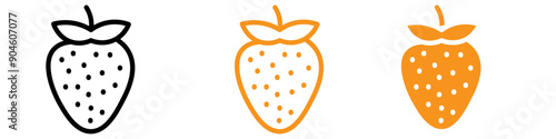 Strawberry Icon Set Fruit Illustrations for Food and Nutrition Projects