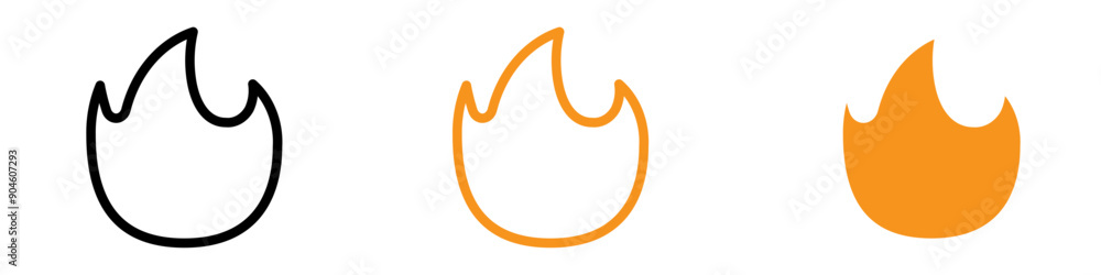 Flame Fire Icon Set Heat and Burning Illustrations for Safety and Emergency Projects Flame Fire Icon Set Heat and Burning Illustrations for Safety and Emergency Projects