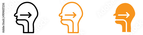 Swallowing Reflex Icon Set Medical Illustrations for Health and Science