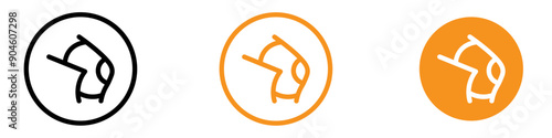 Knee Orthopedic Brace Icon Set Medical Support Illustrations for Health and Rehabilitation