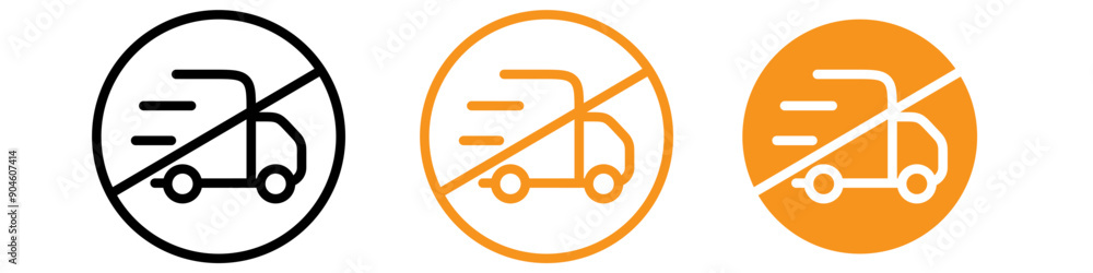 Forbidden Fast Truck Icon Set Speeding Prohibition Illustrations for Road Safety Forbidden Fast Truck Icon Set Speeding Prohibition Illustrations for Road Safety