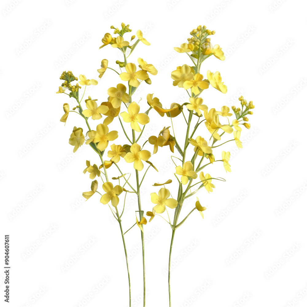 Rapeseed flower arrangement on a transparent background Rapeseed flower arrangement on a transparent background