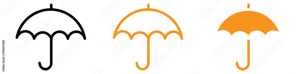 Umbrella Icon Set Weather Protection Illustrations for Rain and Outdoor Umbrella Icon Set Weather Protection Illustrations for Rain and Outdoor