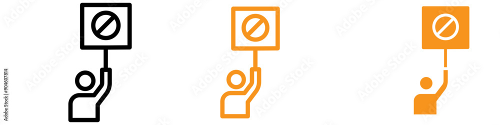 Riot Sign Icon Set Protest and Demonstration Illustrations for Social Activism Riot Sign Icon Set Protest and Demonstration Illustrations for Social Activism
