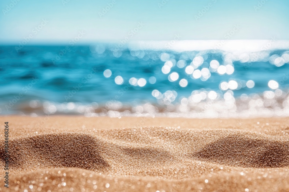 summer background of beach sand in the foreground and sea in the background, ai summer background of beach sand in the foreground and sea in the background, ai