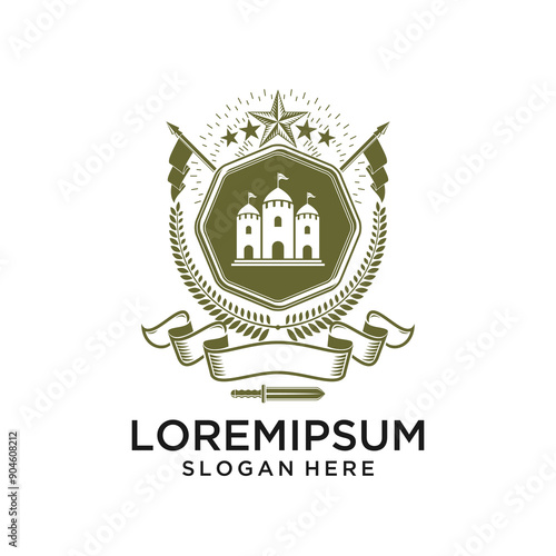 Ancient Castles emblems Heraldic Coat of Arms