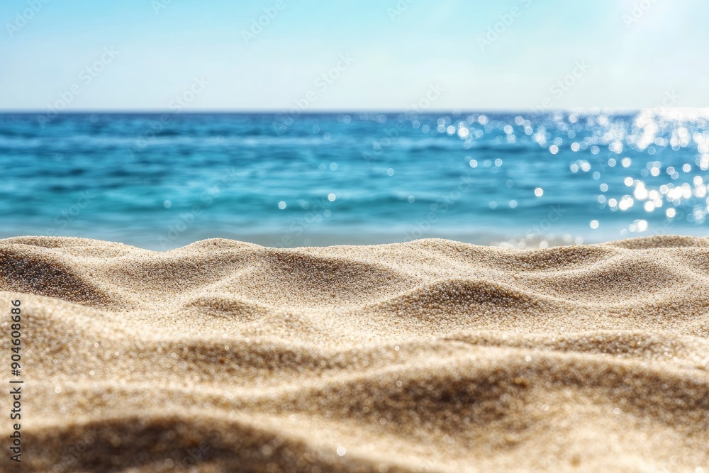 summer background of beach sand in the foreground and sea in the background, ai summer background of beach sand in the foreground and sea in the background, ai