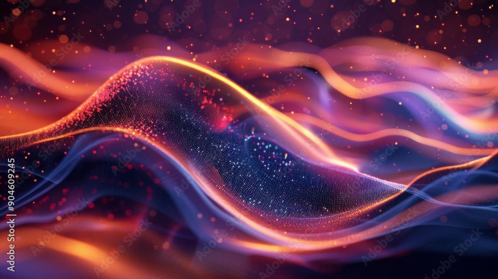 Abstract digital wave with glowing particles and vibrant colors. Abstract digital wave with glowing particles and vibrant colors.