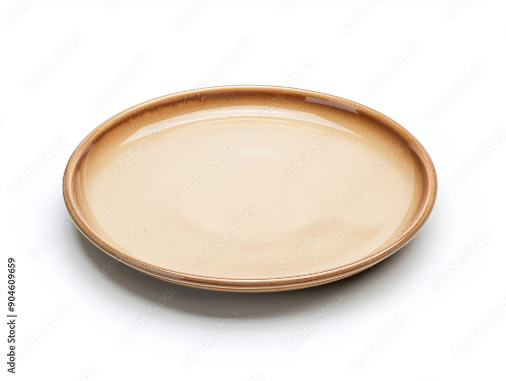 beige plate isolated on white beige plate isolated on white
