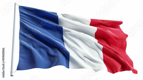 French flag waving isolated...